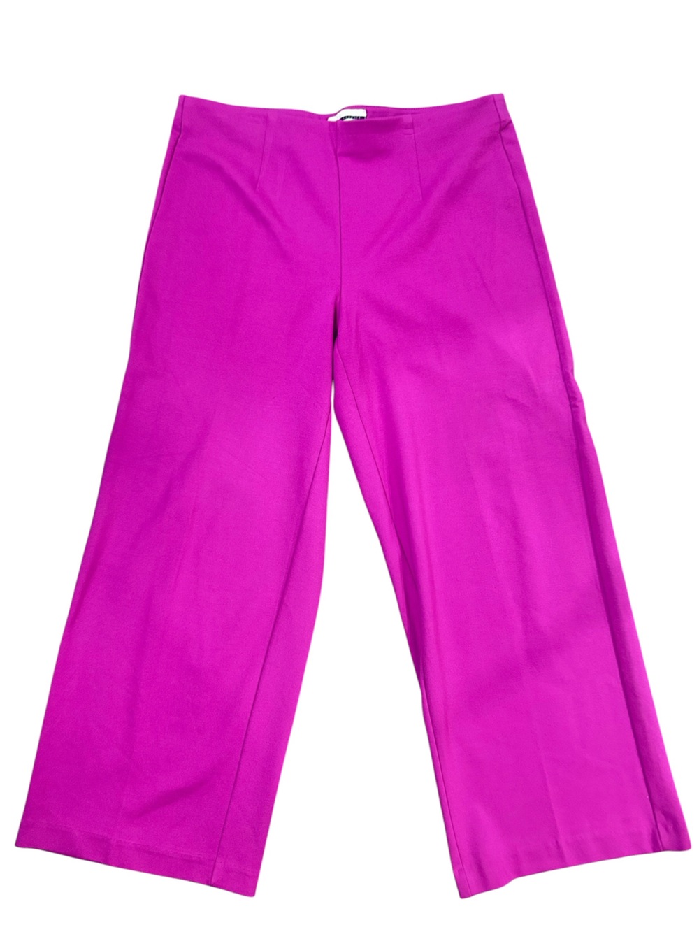 Jules & Leopold Fuchsia Pull-On Cropped Wide Leg Pants XL | Stretch Career Chic